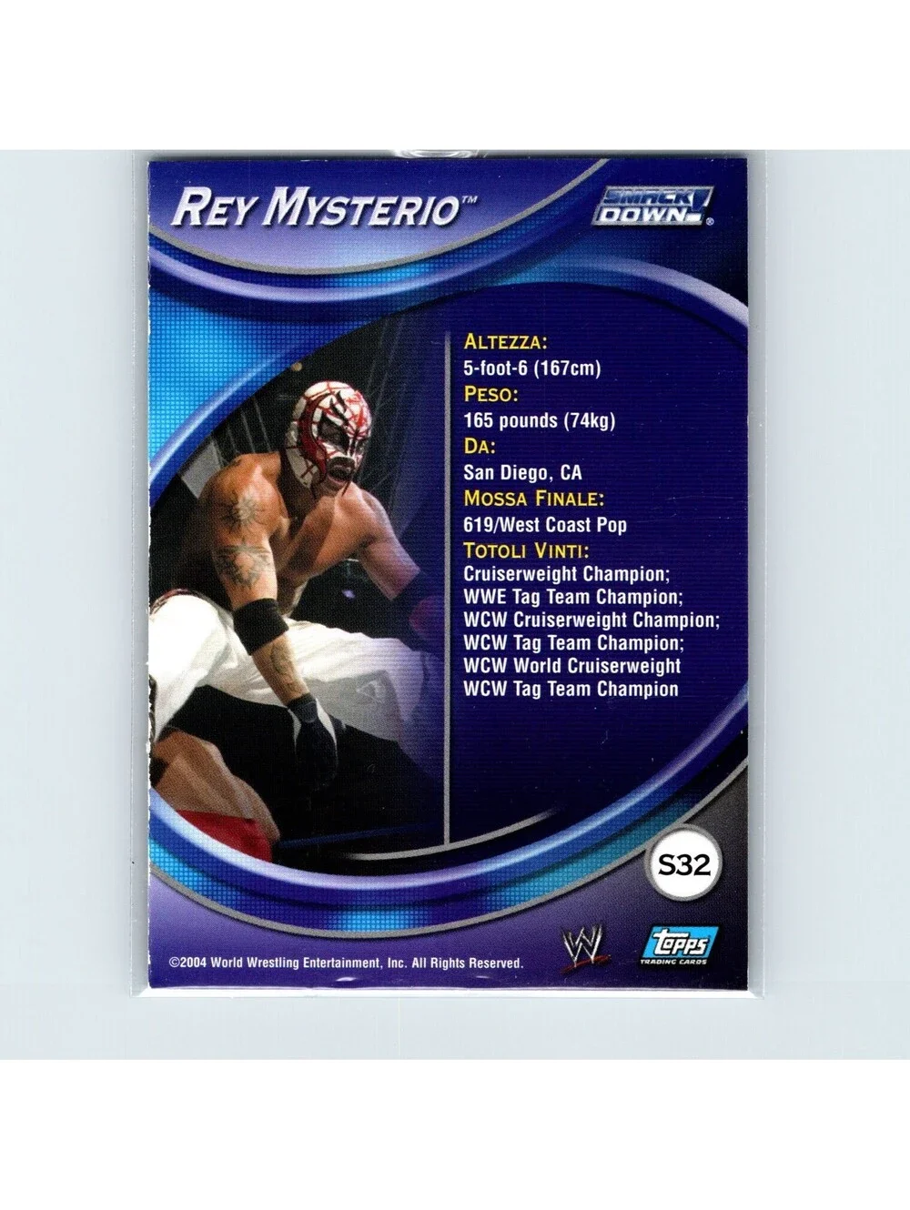 2004 Topps WWE RAW & SmackDown Apocalypse Rey Mysterio #S32 Foil